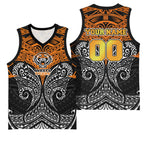 Personalized Wests Tigers Basketball Jersey Polynesian Tribal Pattern Style