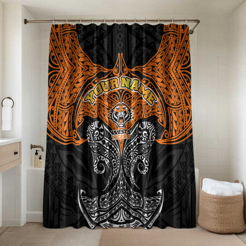 Personalized Wests Tigers Bathroom Set Polynesian Tribal Pattern Style