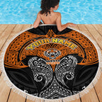 Personalized Wests Tigers Beach Blanket Polynesian Tribal Pattern Style