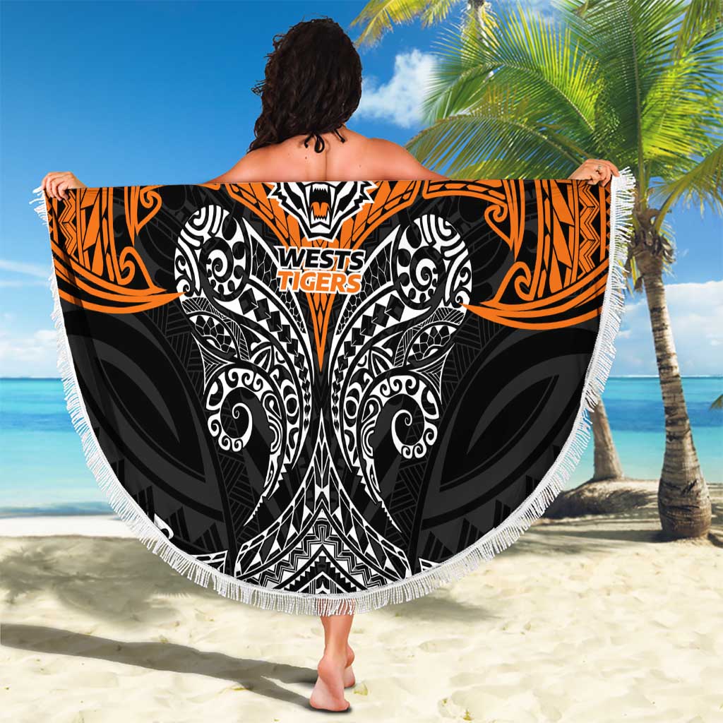 Personalized Wests Tigers Beach Blanket Polynesian Tribal Pattern Style