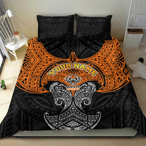 Personalized Wests Tigers Bedding Set Polynesian Tribal Pattern Style