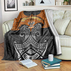 Personalized Wests Tigers Blanket Polynesian Tribal Pattern Style