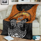 Personalized Wests Tigers Blanket Polynesian Tribal Pattern Style