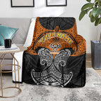 Personalized Wests Tigers Blanket Polynesian Tribal Pattern Style