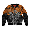 Personalized Wests Tigers Bomber Jacket Polynesian Tribal Pattern Style