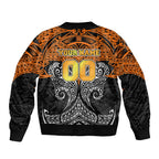 Personalized Wests Tigers Bomber Jacket Polynesian Tribal Pattern Style