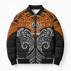 Personalized Wests Tigers Bomber Puffer Jacket Polynesian Tribal Pattern Style