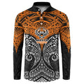 Personalized Wests Tigers Button Sweatshirt Polynesian Tribal Pattern Style