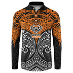 Personalized Wests Tigers Button Sweatshirt Polynesian Tribal Pattern Style