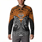 Personalized Wests Tigers Button Sweatshirt Polynesian Tribal Pattern Style