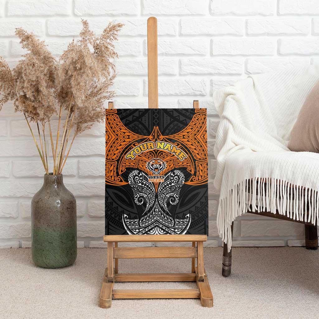 Personalized Wests Tigers Canvas Wall Art Polynesian Tribal Pattern Style