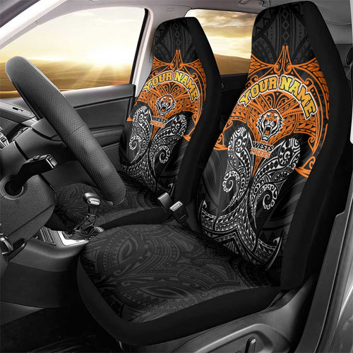 Personalized Wests Tigers Car Seat Cover Polynesian Tribal Pattern Style