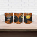 Personalized Wests Tigers Ceramic Mug Polynesian Tribal Pattern Style