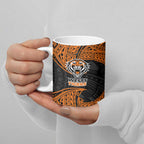 Personalized Wests Tigers Ceramic Mug Polynesian Tribal Pattern Style