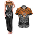 Personalized Wests Tigers Couples Matching Tank Maxi Dress and Hawaiian Shirt Polynesian Tribal Pattern Style