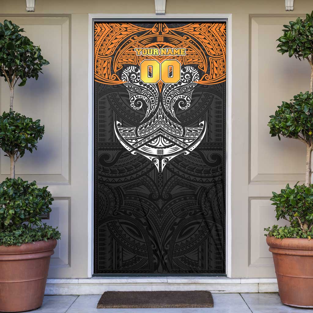 Personalized Wests Tigers Door Cover Polynesian Tribal Pattern Style