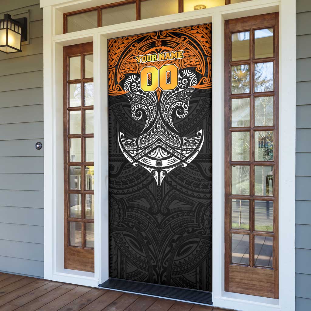 Personalized Wests Tigers Door Cover Polynesian Tribal Pattern Style