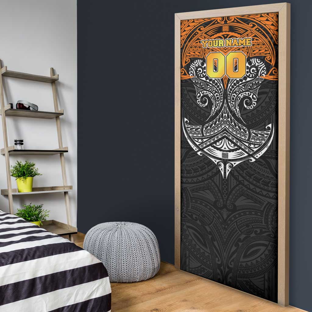 Personalized Wests Tigers Door Cover Polynesian Tribal Pattern Style