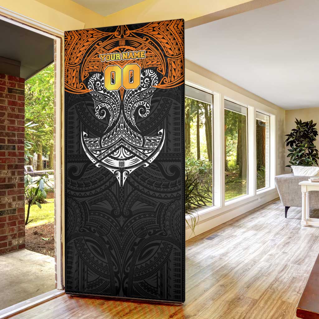 Personalized Wests Tigers Door Cover Polynesian Tribal Pattern Style