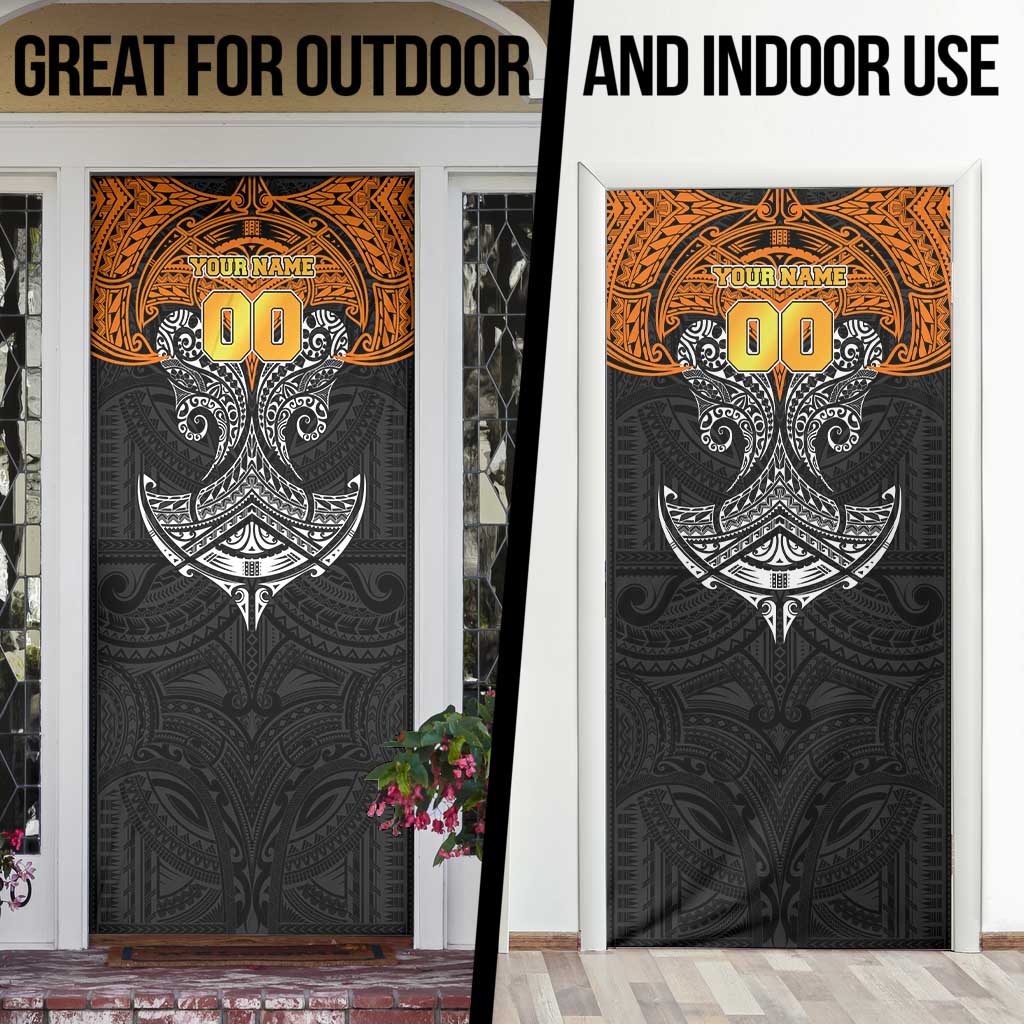 Personalized Wests Tigers Door Cover Polynesian Tribal Pattern Style