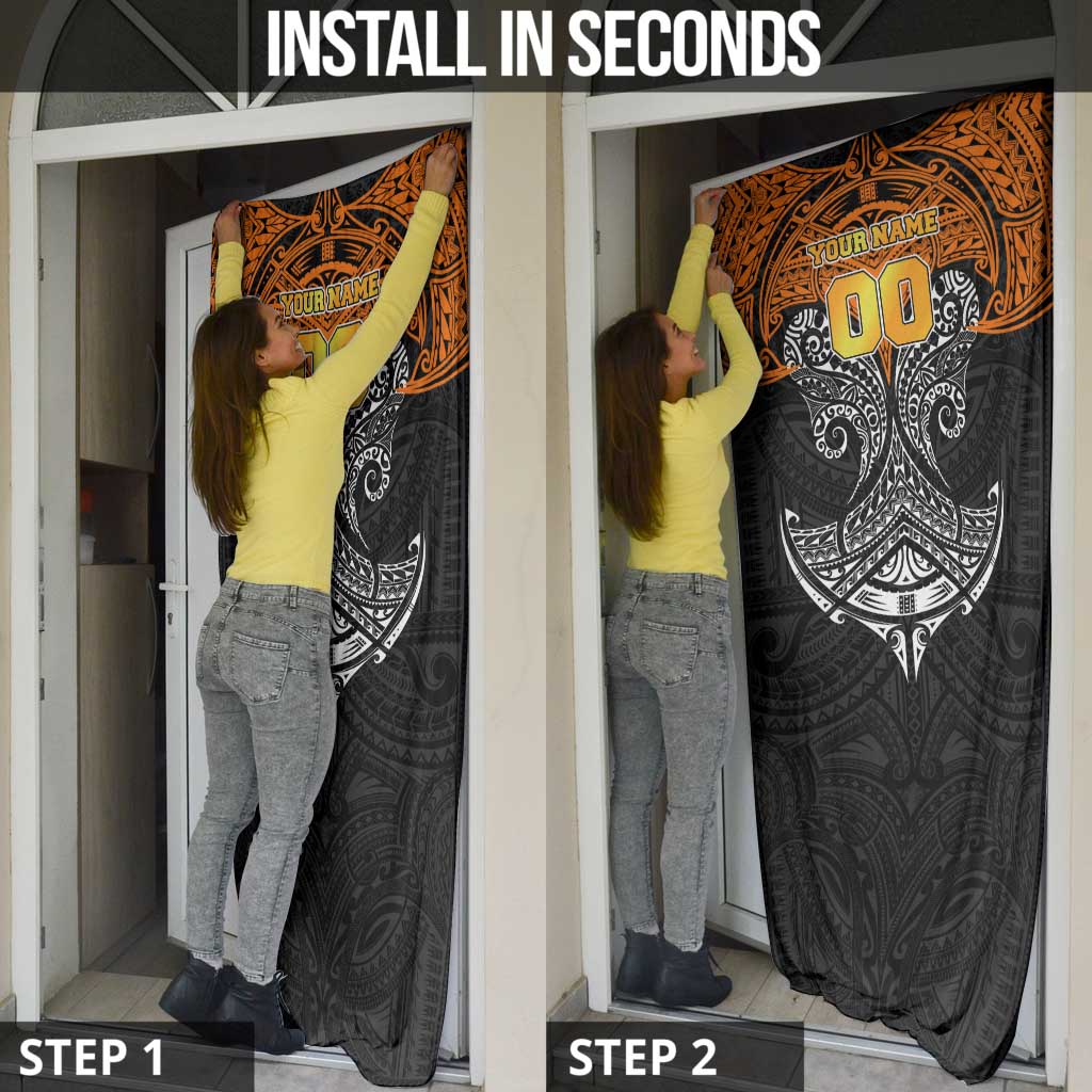 Personalized Wests Tigers Door Cover Polynesian Tribal Pattern Style