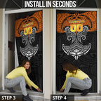 Personalized Wests Tigers Door Cover Polynesian Tribal Pattern Style