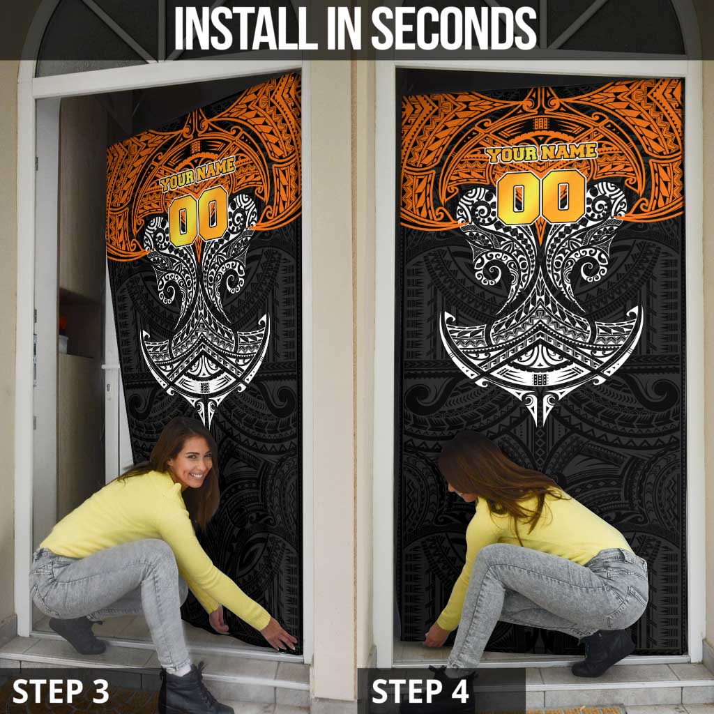 Personalized Wests Tigers Door Cover Polynesian Tribal Pattern Style