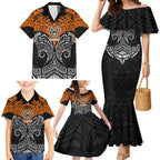 Personalized Wests Tigers Family Matching Mermaid Dress and Hawaiian Shirt Polynesian Tribal Pattern Style