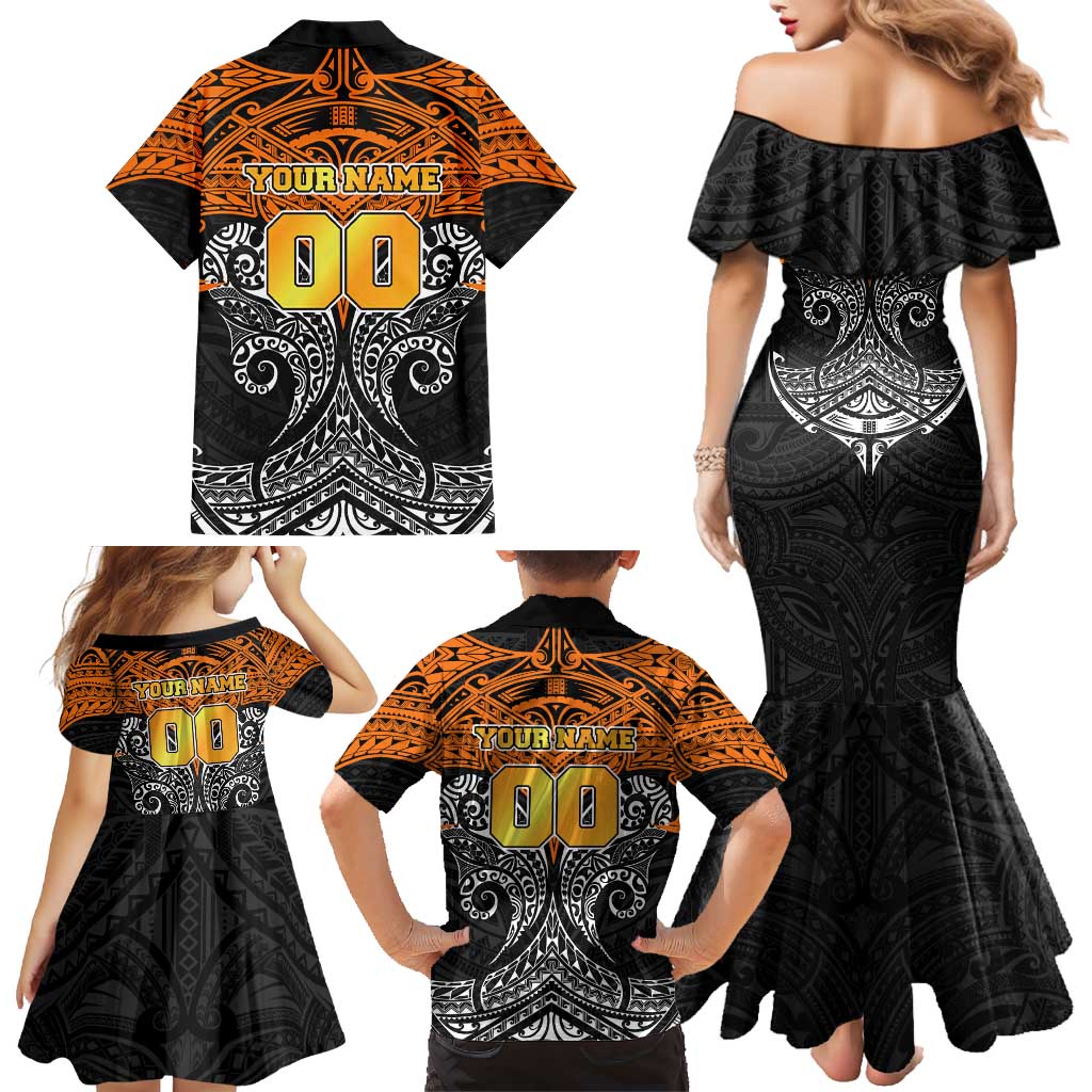 Personalized Wests Tigers Family Matching Mermaid Dress and Hawaiian Shirt Polynesian Tribal Pattern Style