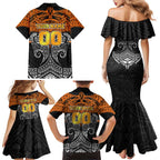 Personalized Wests Tigers Family Matching Mermaid Dress and Hawaiian Shirt Polynesian Tribal Pattern Style