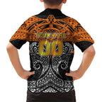 Personalized Wests Tigers Family Matching Off The Shoulder Long Sleeve Dress and Hawaiian Shirt Polynesian Tribal Pattern Style
