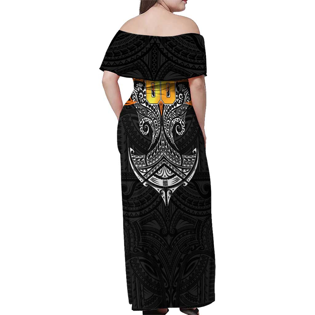 Personalized Wests Tigers Family Matching Off Shoulder Maxi Dress and Hawaiian Shirt Polynesian Tribal Pattern Style