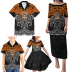 Personalized Wests Tigers Family Matching Puletasi and Hawaiian Shirt Polynesian Tribal Pattern Style
