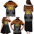Personalized Wests Tigers Family Matching Puletasi and Hawaiian Shirt Polynesian Tribal Pattern Style
