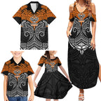 Personalized Wests Tigers Family Matching Summer Maxi Dress and Hawaiian Shirt Polynesian Tribal Pattern Style
