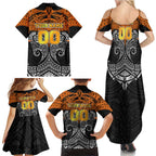 Personalized Wests Tigers Family Matching Summer Maxi Dress and Hawaiian Shirt Polynesian Tribal Pattern Style
