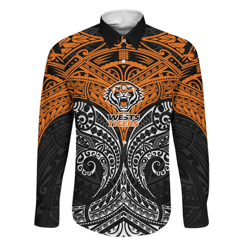 Personalized Wests Tigers Family Matching Summer Maxi Dress and Hawaiian Shirt Polynesian Tribal Pattern Style