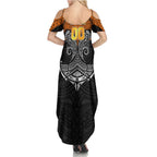 Personalized Wests Tigers Family Matching Summer Maxi Dress and Hawaiian Shirt Polynesian Tribal Pattern Style