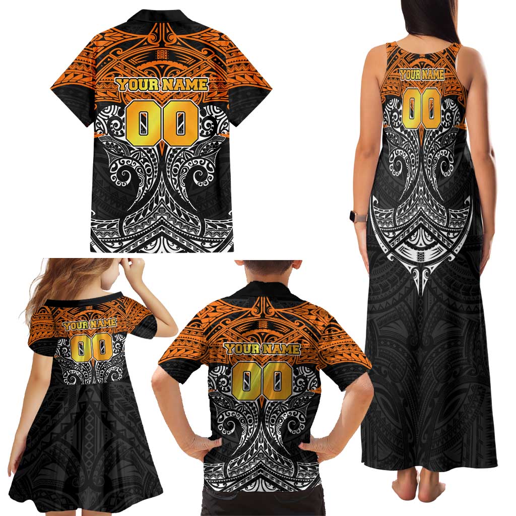 Personalized Wests Tigers Family Matching Tank Maxi Dress and Hawaiian Shirt Polynesian Tribal Pattern Style
