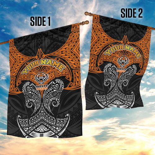 Personalized Wests Tigers Garden Flag Polynesian Tribal Pattern Style