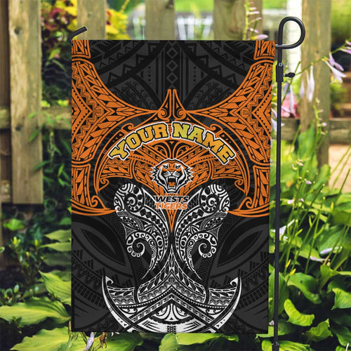 Personalized Wests Tigers Garden Flag Polynesian Tribal Pattern Style
