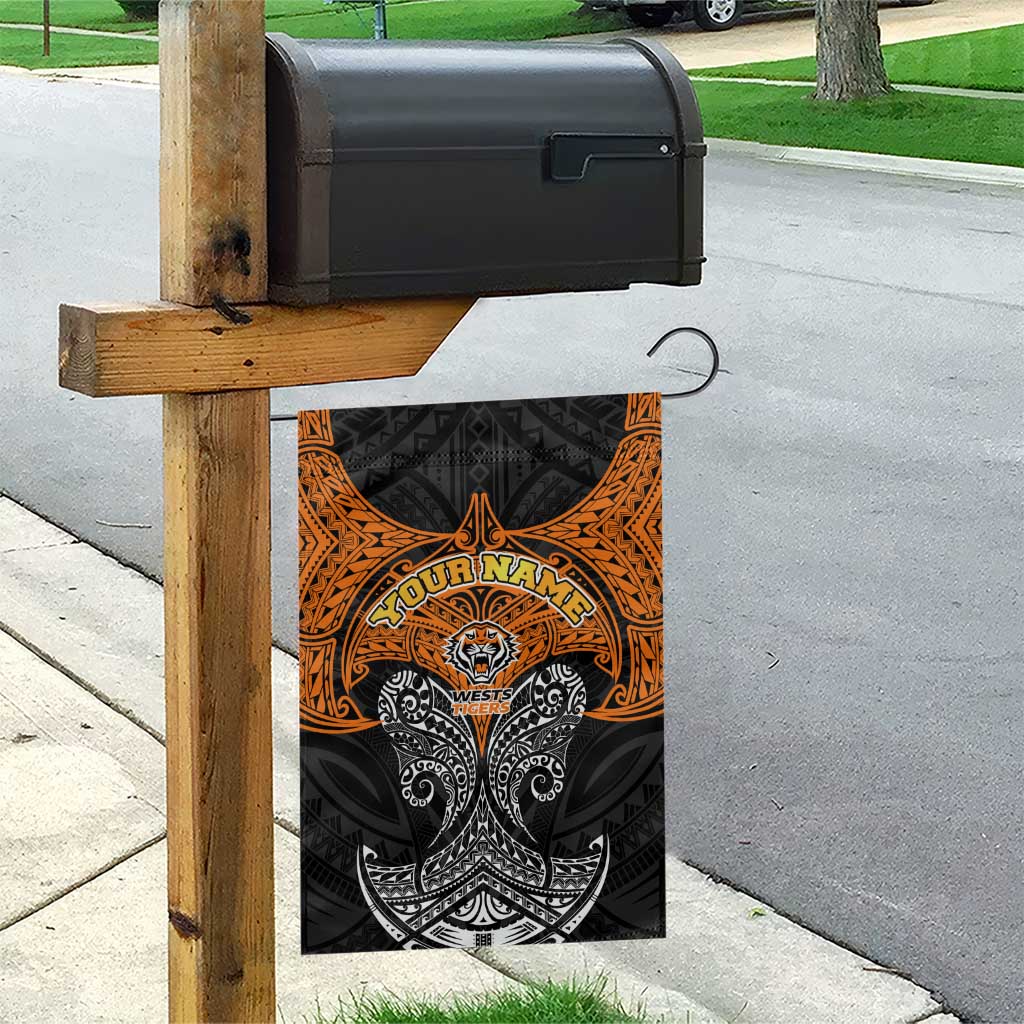 Personalized Wests Tigers Garden Flag Polynesian Tribal Pattern Style
