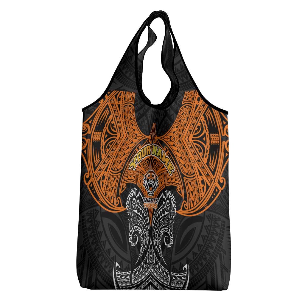 Personalized Wests Tigers Grocery Bag Polynesian Tribal Pattern Style