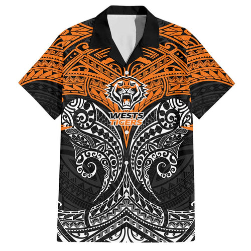 Personalized Wests Tigers Hawaiian Shirt Polynesian Tribal Pattern Style
