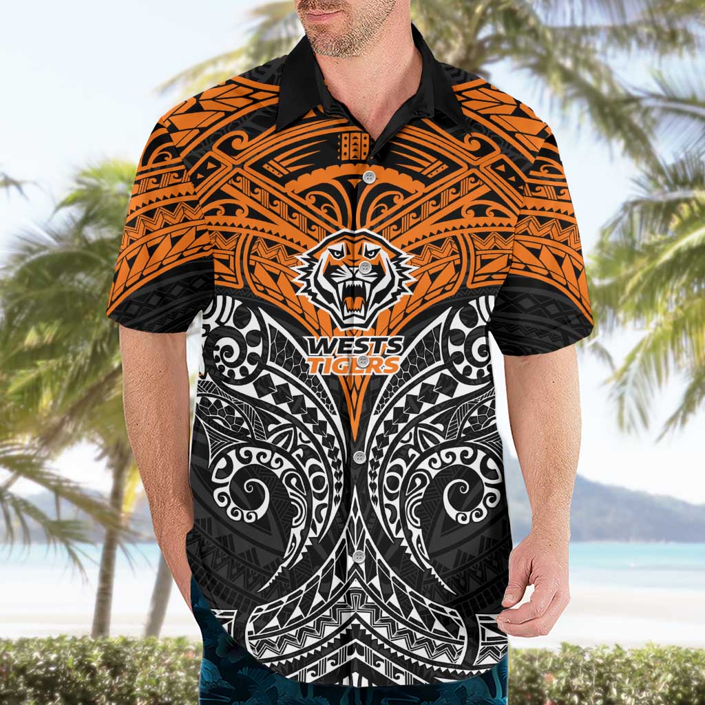 Personalized Wests Tigers Hawaiian Shirt Polynesian Tribal Pattern Style