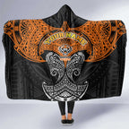 Personalized Wests Tigers Hooded Blanket Polynesian Tribal Pattern Style