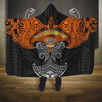 Personalized Wests Tigers Hooded Blanket Polynesian Tribal Pattern Style