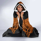 Personalized Wests Tigers Hooded Blanket Polynesian Tribal Pattern Style