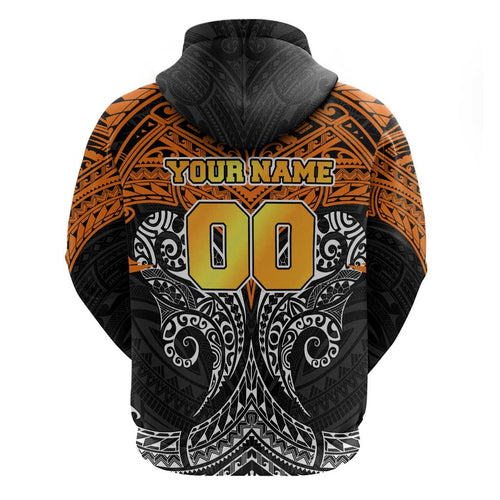 Personalized Wests Tigers Hoodie Polynesian Tribal Pattern Style