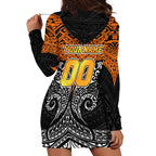 Personalized Wests Tigers Hoodie Dress Polynesian Tribal Pattern Style